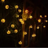 DECOVAA Golden Metal Ball String Lights for Home Decoration with 16 LED Plug-in Golden Moroccan Fairy Light for Diwali, Birthday,Wedding Decoration, Christmas (15 feet, Warm White)-thumb4