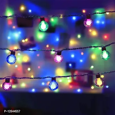 DECOVAA Double Glass Ball Decorative String Lights with 14 Led for Home Decoration Crystal Ball Waterproof Multicolor Fairy Lights for Diwali, Garden, Christmas, Navratri Lights (5 Meter)-thumb0