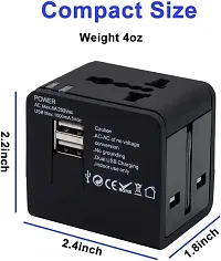 EYUVAA LABEL International Travel Adapter with Dual USB Charger Ports Worldwide Charger Power Plug for Mobile Phone, Laptop, Camera & Tablet Travelers to The US, Europe, UK & More (Black)-thumb4