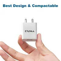 EYUVAA LABEL Dual Port 12W Power Charger Adapter with 1M Type C Fast Charging Cable Wall Charger and Data Transfer USB Cable Compatible with Android Smartphone and Other Compatible Device (White)-thumb1