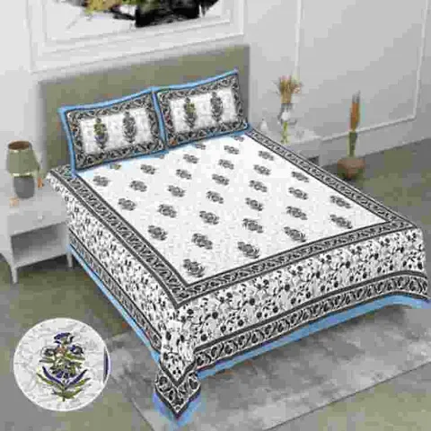 Cotton Printed King Size Bedsheets 90*108 Inch