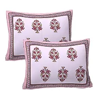 Beautiful Pink Cotton King Bedsheet With 2 Pillow Covers-thumb1
