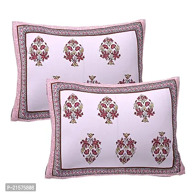 Beautiful Pink Cotton King Bedsheet With 2 Pillow Covers-thumb2