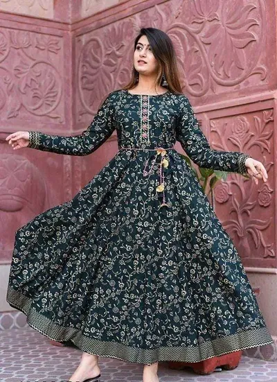 Elegant Rayon Printed Gowns For Women