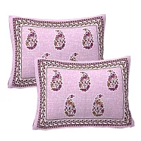 Beautiful Pink Cotton King Bedsheet With 2 Pillow Covers-thumb1