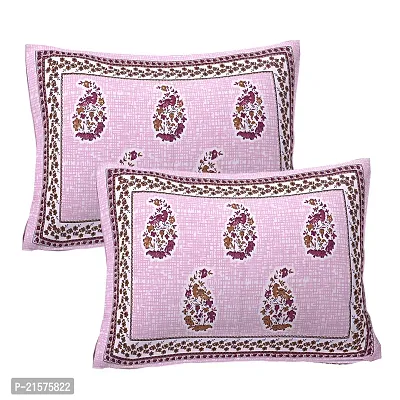 Beautiful Pink Cotton King Bedsheet With 2 Pillow Covers-thumb2