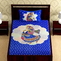 Comfortable Cotton Printed Bedsheet with One Pillow Cover-thumb1