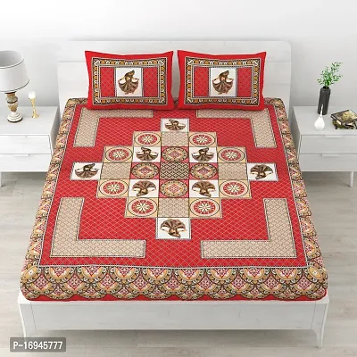 Stylish Fancy Comfortable Designer Cotton Printed 1 Double Bedsheet With 2 Pillow Covers