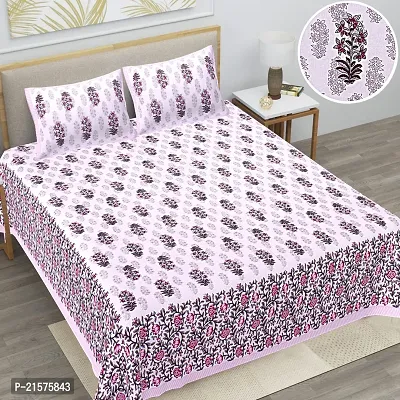 Beautiful Pink Cotton King Bedsheet With 2 Pillow Covers