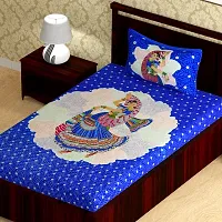 Comfortable Cotton Printed Bedsheet with One Pillow Cover-thumb2