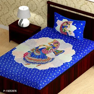 Comfortable Cotton Printed Bedsheet with One Pillow Cover-thumb3