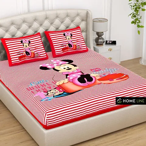 Hot Selling  Printed Double Bedsheets with 2 Pillow Covers