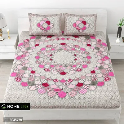 Stylish Fancy Comfortable Designer Cotton Printed 1 Double Bedsheet With 2 Pillow Covers