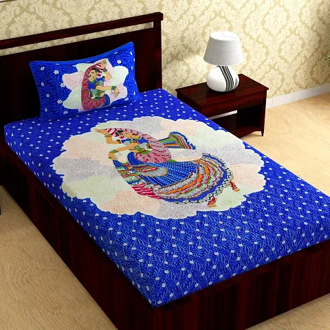 Comfortable Cotton Printed Bedsheet with One Pillow Cover