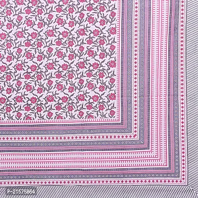 Beautiful Pink Cotton Double Bedsheet With 2 Pillow Covers-thumb4