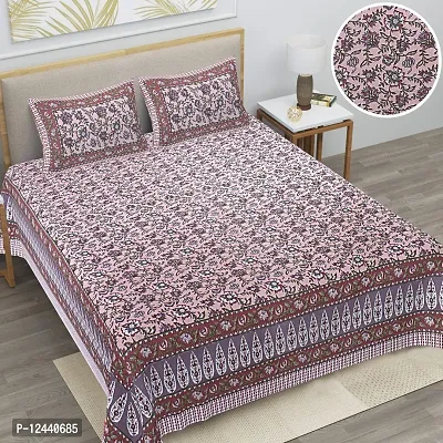 Comfortable Cotton Floral King Bedsheet with Pillow Covers