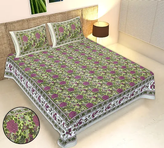 Printed Cotton King Size Bedsheets (90*108 Inch)