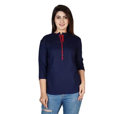 Raj Collections Women's Rayon Fabric Solid Trendy Tops - (Small)_RC-69