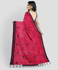 Elegant Red Cotton Blend Printed Saree with Blouse piece-thumb1