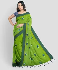 Elegant Green Cotton Blend Printed Saree with Blouse piece-thumb2