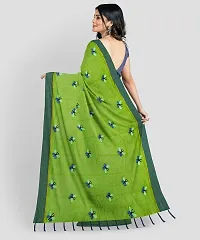 Elegant Green Cotton Blend Printed Saree with Blouse piece-thumb1