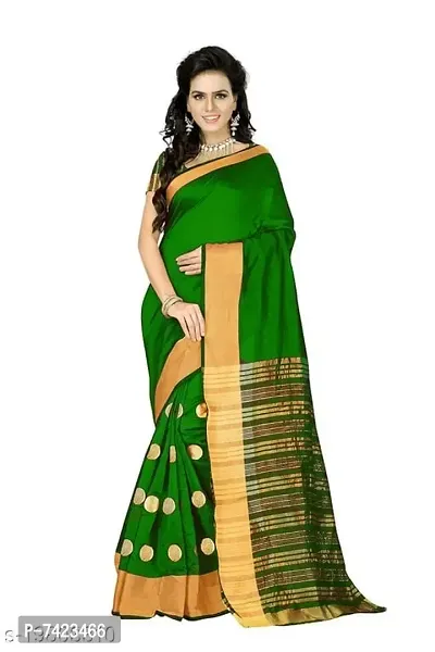 Elegant Cotton Blend Saree With Blouse Piece For Women