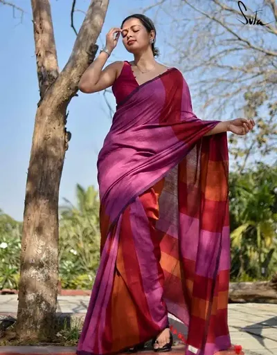 Elegant Khadi Saree with Blouse piece For Women