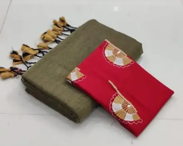 Best Selling Khadi Cotton Saree with Blouse piece 