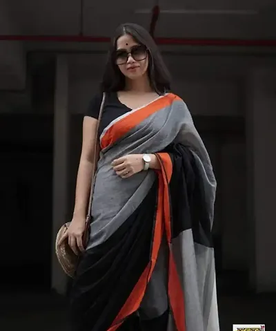 New In Cotton Saree with Blouse piece 