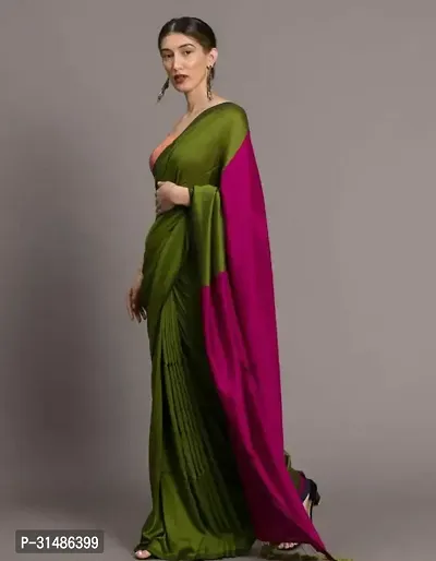 Stylish Green Khadi Cotton Printed Saree With Blouse Piece For Women-thumb0