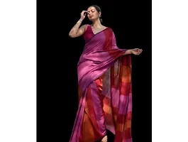 Stylish Multicoloured Cotton Printed Saree With Blouse Piece For Women-thumb1