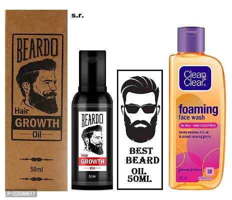 Beardo hair growth oil 50 ml  Clean  Clear  Foaming Face Wash 150ml