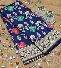 Beautiful Art Silk Jacquard Saree with Blouse piece-thumb1