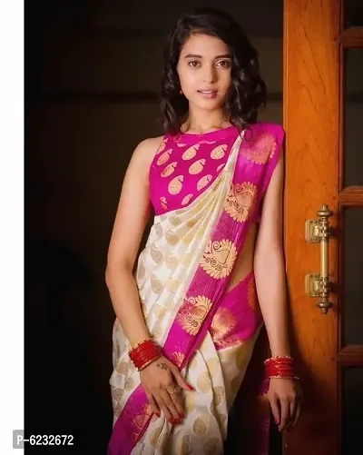 Latest Beautiful Art Silk Saree with Blouse piece-thumb0