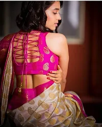 Latest Beautiful Art Silk Saree with Blouse piece-thumb1