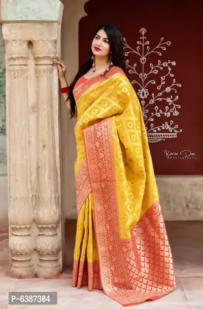 Beautiful Art Silk Jacquard Saree with Blouse piece-thumb0