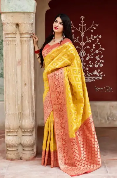 Designer Banarasi Silk Blend Woven Sarees