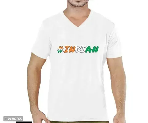 klip2deal KLIP 2 Deal Unisex Polyester Round Neck Half Sleeves Patriotic Indian Digital Printed Casual T-Shirt for Independence Day  Republic Day (Small) White-thumb0