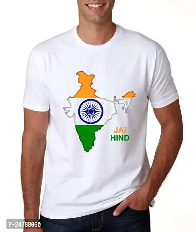 KLIP 2 Deal Round Neck Half Sleeve Independence Day/Republic Day/Gandhi Jayanti Customized Printed Tshirt - White (S) | Jai Hind - Style 2 | Regular Fit Casual T-Shirt Suitable for Men  Women-thumb0