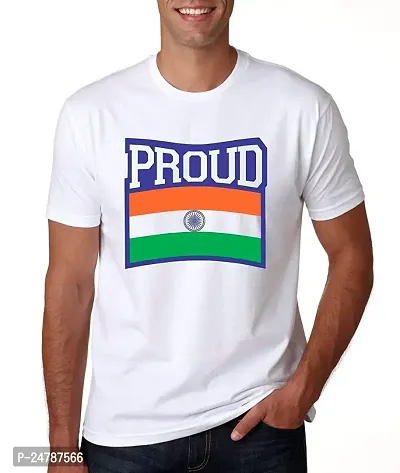 klip2deal KLIP 2 Deal Unisex Polyester Round Neck Half Sleeves Patriotic Indian Flag Digital Printed Casual T-Shirt for Independence Day  Republic Day (X-Large) White-thumb0