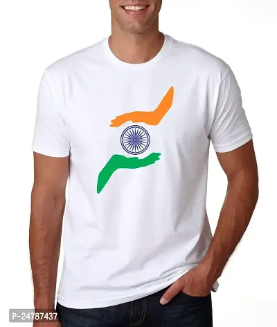 KLIP 2 Deal Round Neck Half Sleeve Independence Day/Republic Day/Gandhi Jayanti Customized Printed Tshirt - White (XL) | India - Style 5 | Regular Fit Casual T-Shirt Suitable for Men  Women