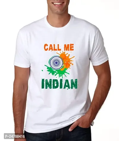 Klip2Deal Round Neck Half Sleeve Independence Day/Republic Day/Gandhi Jayanti Customized Printed Tshirt - White (S) | Call Me Indian | Regular Fit Casual T-Shirt Suitable for Men  Women-thumb0