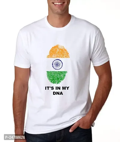 KLIP 2 Deal Round Neck Half Sleeve Independence Day/Republic Day/Gandhi Jayanti Customized Printed Tshirt - White (L) Its in My DNA - Style 2 | Regular Fit Casual T-Shirt Suitable for Men  Women