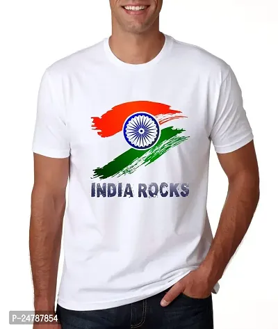 KLIP 2 Deal Round Neck Half Sleeve Independence Day/Republic Day/Gandhi Jayanti Customized Printed Tshirt - White (XXL) | India - Style 3 | Regular Fit Casual T-Shirt Suitable for Men  Women