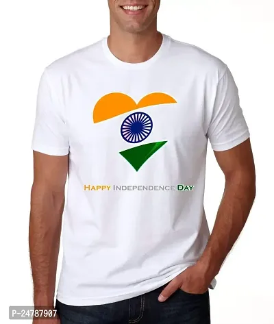 KLIP 2 Deal Round Neck Half Sleeve Independence Day/Republic Day/Gandhi Jayanti Customized Printed Tshirt - White (L) | India - Style 7 | Regular Fit Casual T-Shirt Suitable for Men  Women-thumb0