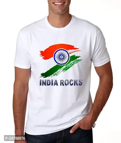 KLIP 2 Deal Round Neck Half Sleeve Independence Day/Republic Day/Gandhi Jayanti Customized Printed Tshirt - White (XL) | India - Style 3 | Regular Fit Casual T-Shirt Suitable for Men  Women