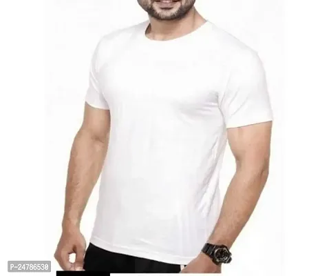 KLIP 2 Deal Plain White Cotton T-Shirt, for Men  Women | Color Me on Holi-thumb2