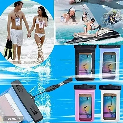 KLIP 2 DEAL Rain  Dust Protection Waterproof Touch Sensitive Mobile Pouch Cover for Any Android and iPhone Universal Size 6 X 4 Inch Multi-Coloured-thumb2