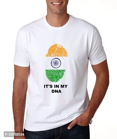 KLIP 2 Deal Round Neck Half Sleeve Independence Day/Republic Day/Gandhi Jayanti Customized Printed Tshirt - White (XL) Its in My DNA - Style 2 | Regular Fit Casual T-Shirt Suitable for Men  Women