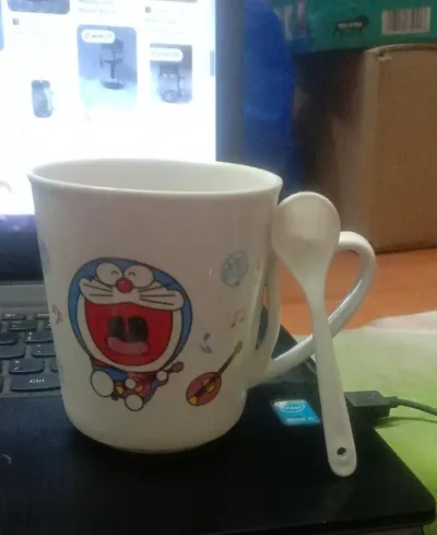 Doraemon Ceramic Coffee Mug with Spoon